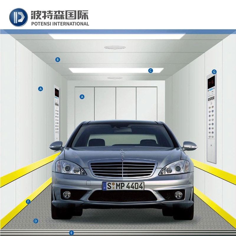 Potensi Fuji Car Elevator FJH-X-2000-4 New China Top Ten Car Elevator with speed 0.4-7m/s